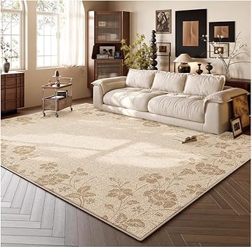 Machine Washable Rugs for Living Room, Removable Double Layer Bedroom Rugs Large Non Slip Soft Carpets Foldable for Living Room Bedroom Dining Room E 140x200cm