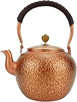 Vista 8 de Funmaker Tetera de cobre macizo hecha a mano, tetera de cobre martillado, tetera gruesa de cobre martillado, tetera hecha para estufas de gas