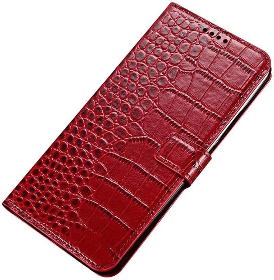 Étui iPhone 13 anti-rayure rouge à rabat avec porte-cartes utile