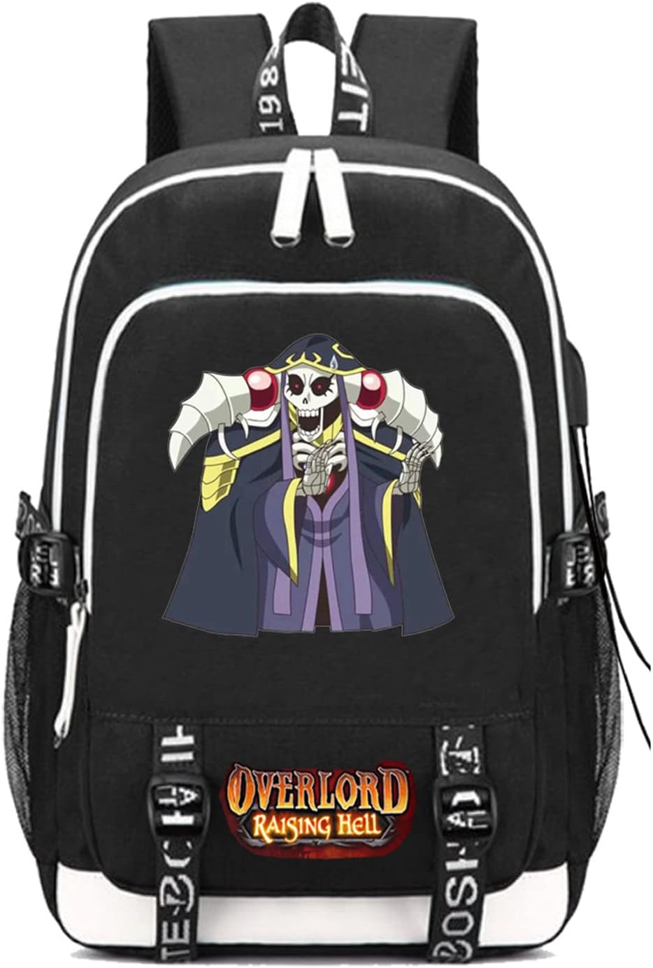 ISaikoy Anime OverLord Backpack Albedo Laptop School Bag Bookbag with USB Charging Port 7