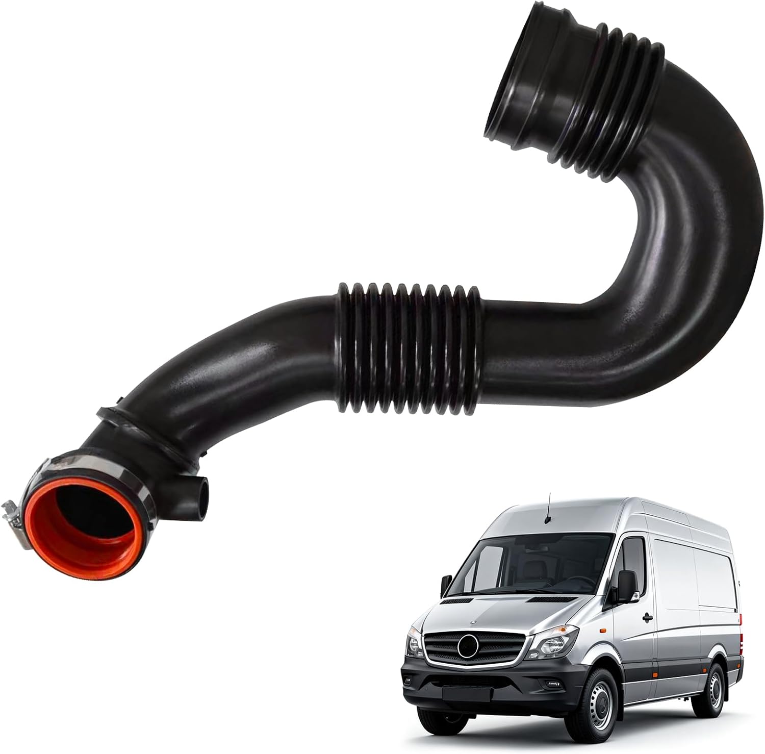 9065282224 Engine Air Intake Hose Tube Compatible with 2010-2022 Mercedes-Benz and 2007-2018 Dodge Freightliner Sprinter 2500, 3500, 4500 3.0L Air Clean Intake Tube Hose W/Clamps