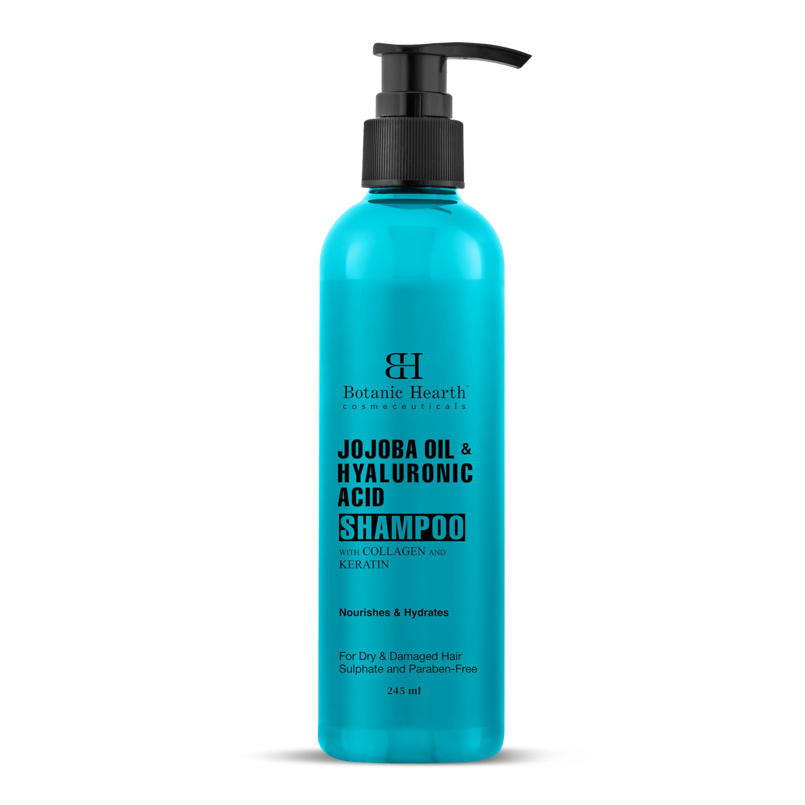 Botanic Hearth Jojoba & Hyaluronic Acid Shampoo With 100% Pure Jojoba Oil & Aloe Extracts|Hydrates Hair & Adds Shine|For Dry & Dehydrated Hair|Sulphate & Paraben Free|245Ml, Unisex