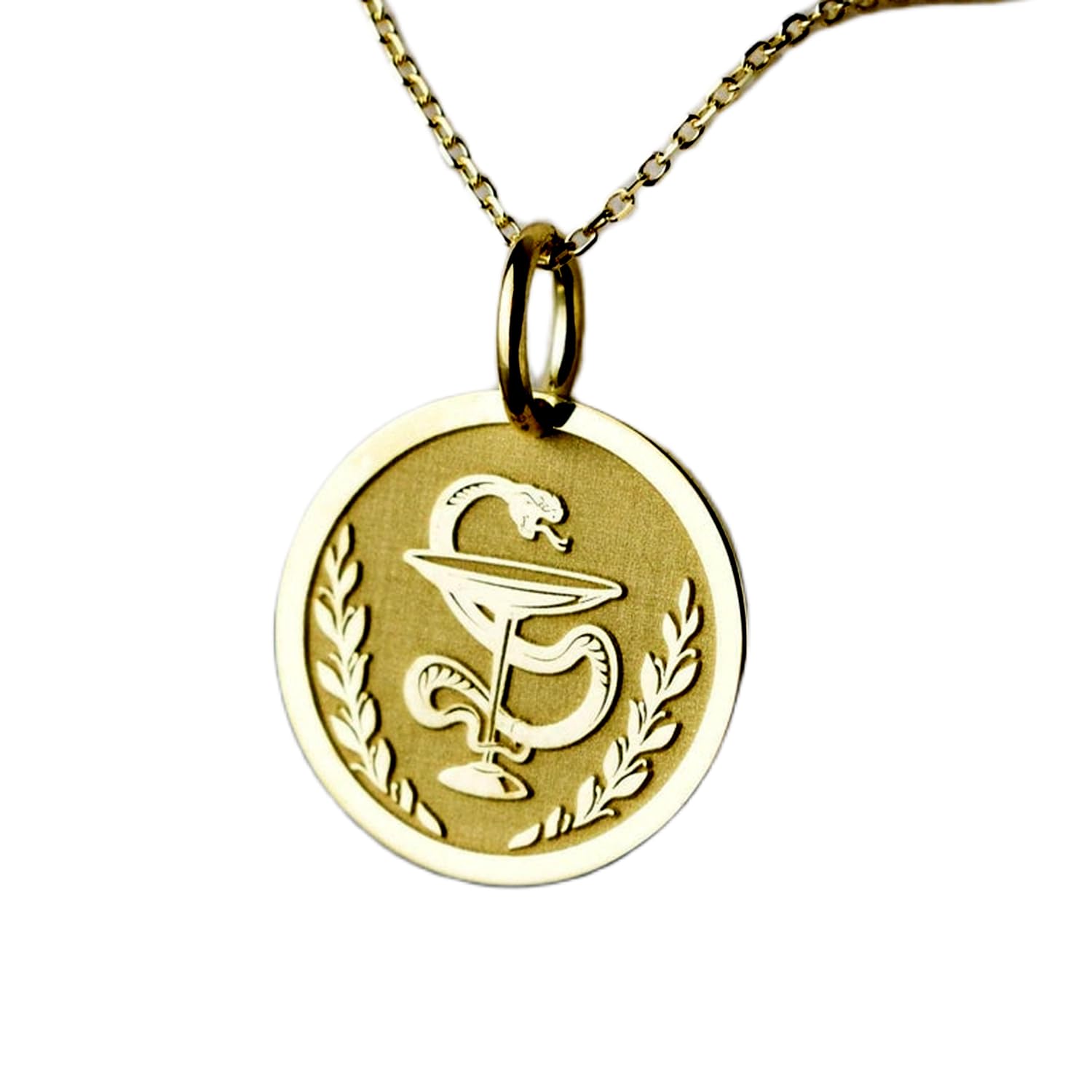 Collier pendentif pièce gravée durable en argent sterling plaqué or