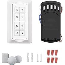 Smart WiFi Ceiling Fan Remote Control Kit with Light Dimmer and 3-Speed, Nature Breeze &amp; Walk Away Light Delay,No Wiring Needed, Compatible with Alexa, Google Assistant &amp; Smart Life App (White)
