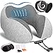 KINFUTON Travel Pillow, 100% Pure Memory Foam Neck Pillow for Airplane Travel with Breathable & Comfortable Machine Washable Cover, 2Pack 3D Sleep Mask, Earplugs, Portable Luxury Bag (Grey)