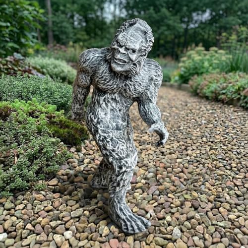 OLOMA Concrete Bigfoot Garden Statue Cement Sasquatch Handmade Sculpture Outdoor Yard Decor Lawn Ornament Patio Porch Landscaping Gift Mythical Creature Stone Figurine