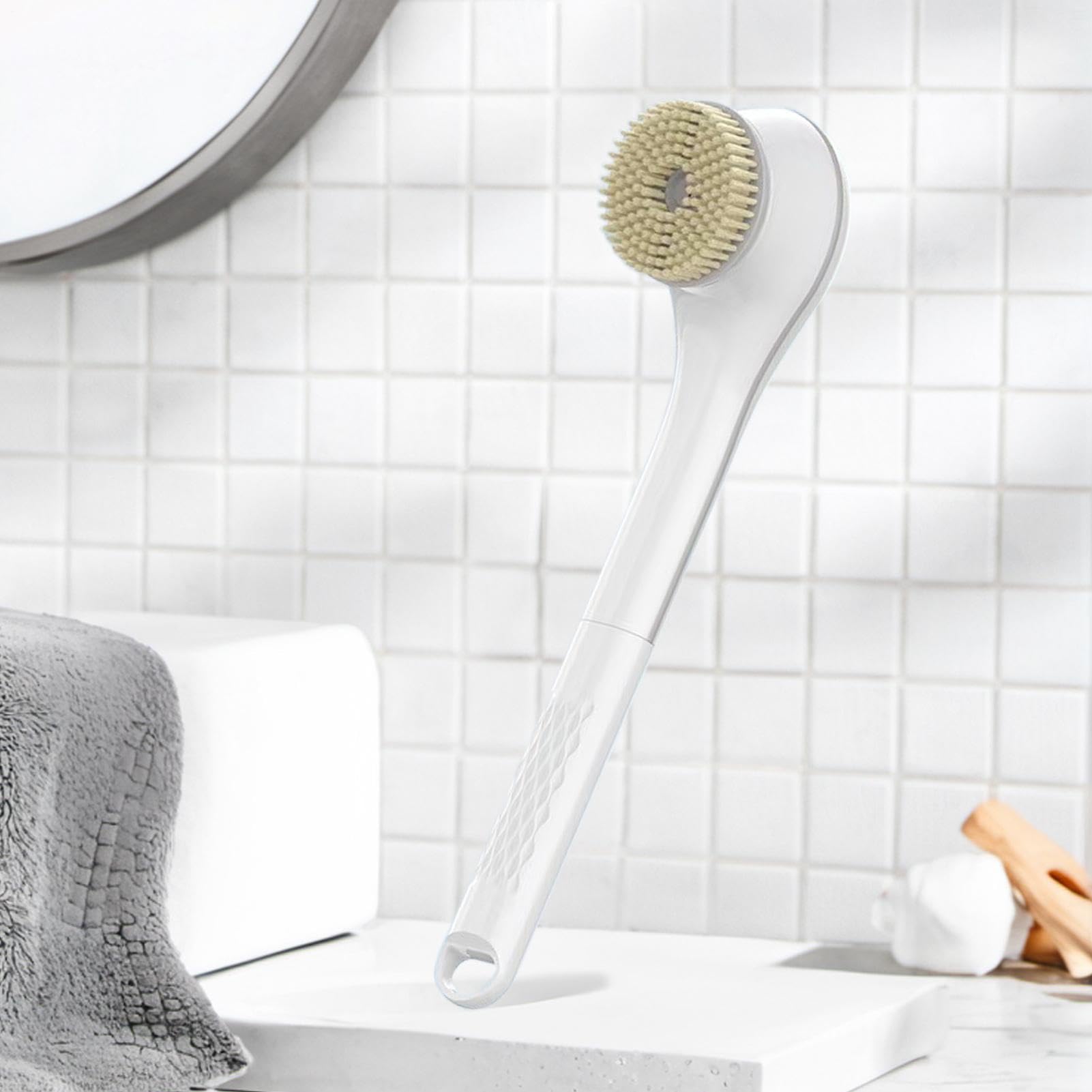 Cepillo Eléctrico de Espalda para la Ducha 6 Cabezales Reemplazables, | Mango Largo Exfoliante De Ducha Para Mujeres Y Hombres Hombros Brazos Piernas Pies Radiante