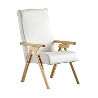 Poltrona legno FIAMMETTA ESSEGI Relax reclinabile fusto NATURALE tessuto Bianco Perla Sfoderabile