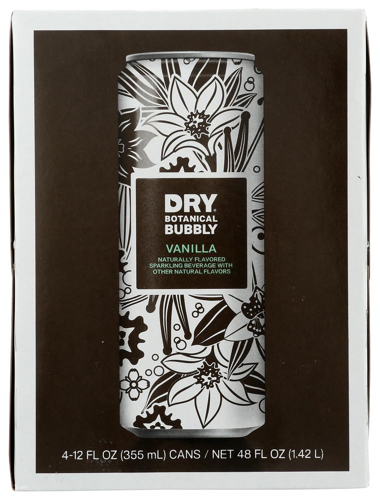 Dry Soda Vanilla Bean Flavored Dry Sparkling Soda, Non GMO, 48 Fluid Ounces (Pack Of 6)