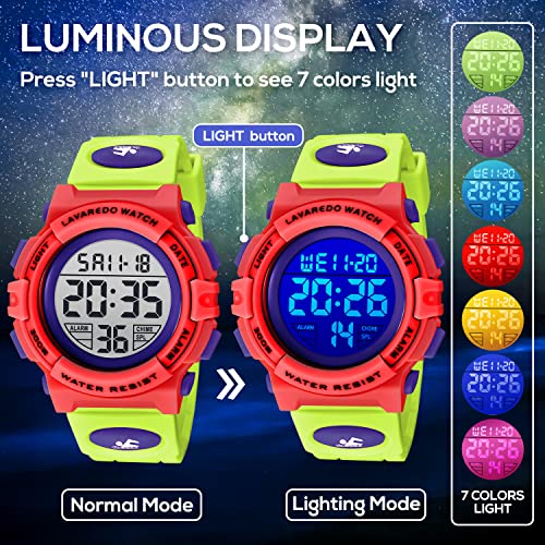 Image of Kids Watch,Boys Watch for 3-15 Year Old Boys,Digital Sport Outdoor Multifunctional Chronograph LED 50 M Waterproof Alarm Calendar Analog Watch for Children with Silicone Band,Kids Gift
