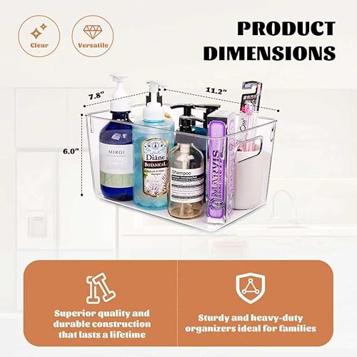 Miniatura 2 de Contenedores de almacenamiento de plástico transparente, paquete de 6 organizadores grandes de despensa y contenedores de almacenamiento para