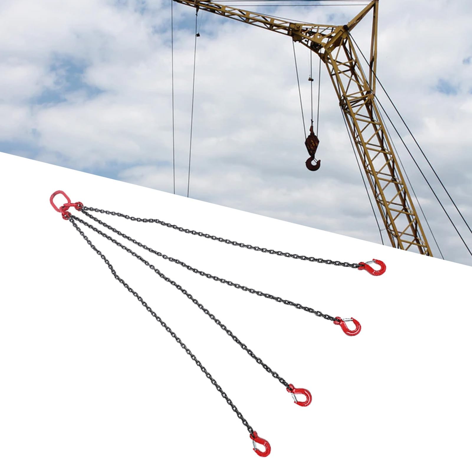 Eslinga de Cadena de 4 Patas Cadena de Elevación de Acero Duradera para Sitio de Construcción Minera 1,5 M 4 Patas (6T)