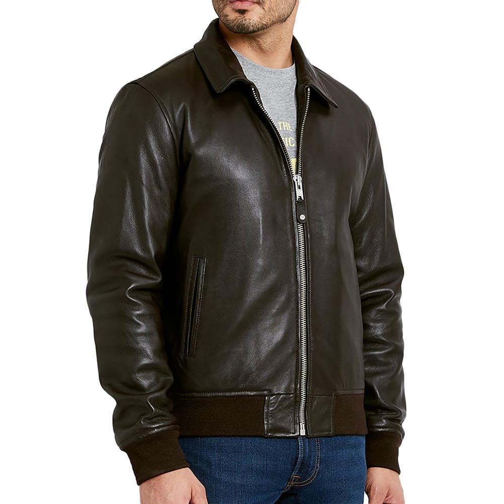 Schott Nyc Men's Brown Schott Leather Pilot Jacket, S