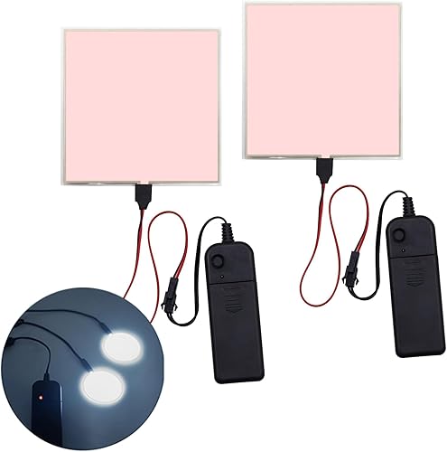 Miniatura 8 de 2PCS 4.7 * 2.0 in EL Panel de luz electroluminiscente Hoja de luz Decoración Luz Lámpara Hoja de neón con inversor de batería (blanco)