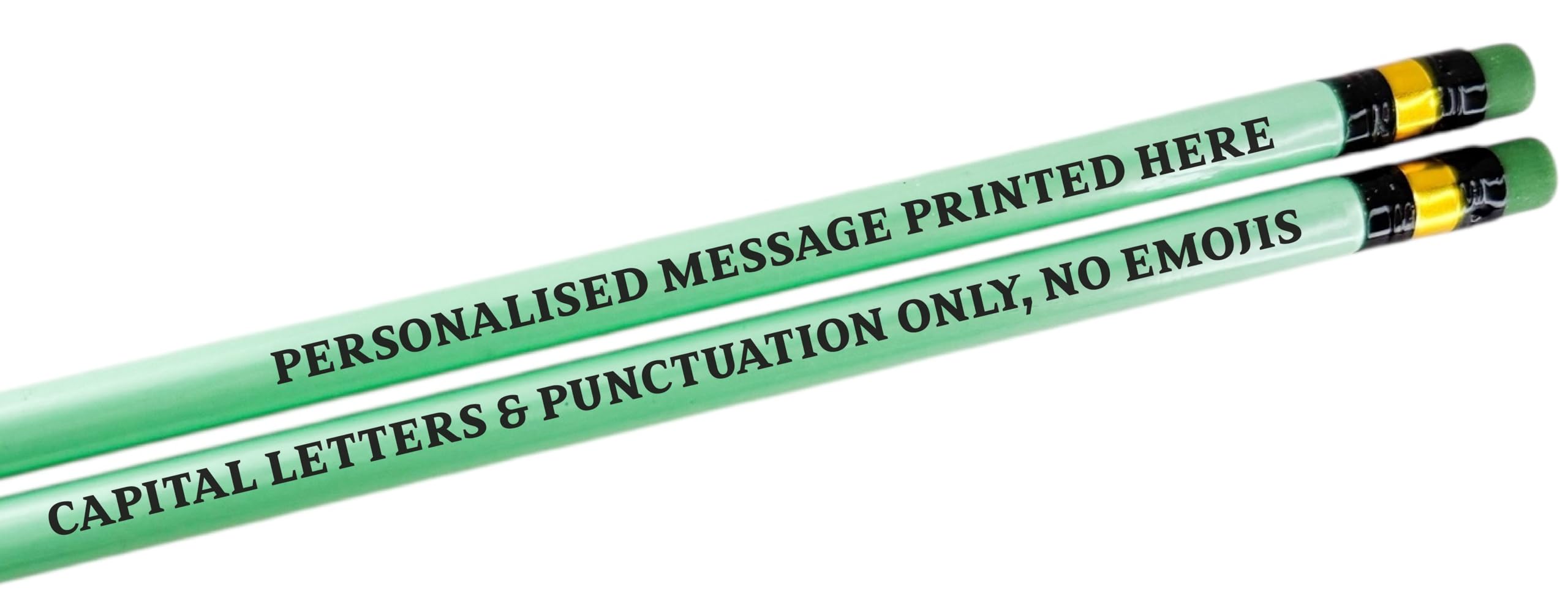 Personalised Pencils - Choice of Colours and Quantities (Pastel Green, 2 Pencils)