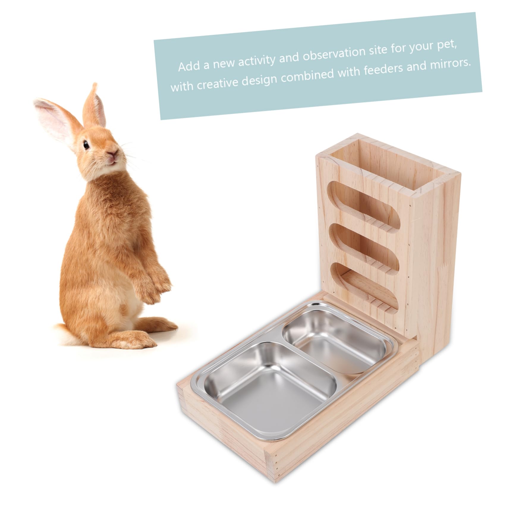 Râtelier à Foin pour Lapin, Bois et Acier Inoxydable
