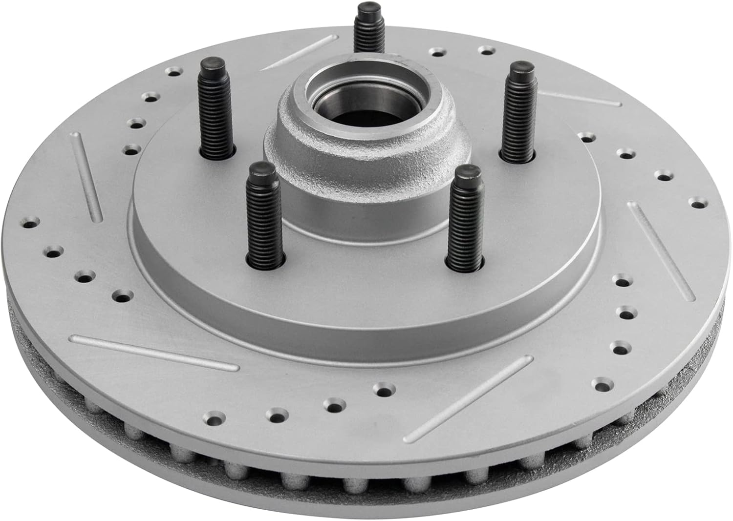 TRQ Front Brake Rotor Set Vented Drilled Slotted G-Coated Compatible with 2000-2002 Ford Expedition 2000-2004 F-150 2000-2002 Lincoln Navigator
