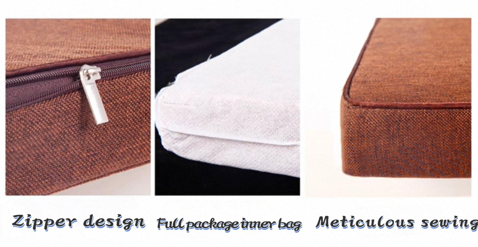 Grand Coussin De Méditation, Tapis De Méditation Carré à La Main, Coussin De Sol Pliable Portable(Size:31x31inch,Color:café)