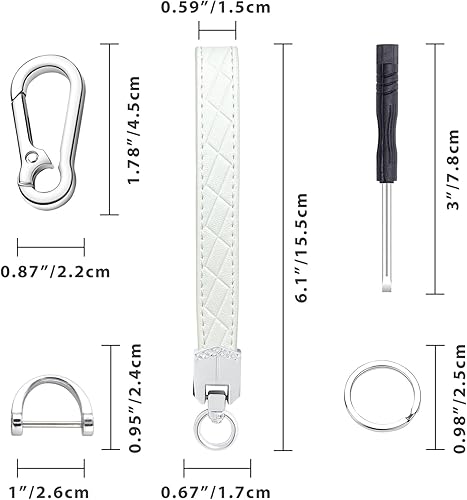 Miniatura 5 de OHKYOOT Llavero de cuero de microfibra para automóvil, cordón para muñeca, llavero universal para llaves de coche para hombres y mujeres