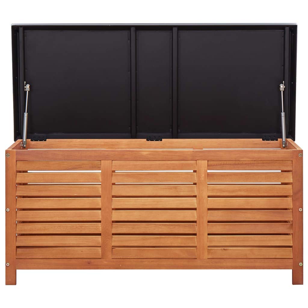 Festnight Gartenbox 117x50x55 cm Eukalyptus Massivholz Kissenbox Sitzbank Auflagenbox Gartenbank Bank Gartentruhe Kissentruhe Aufbewahrungsbox Witterungsbeständig