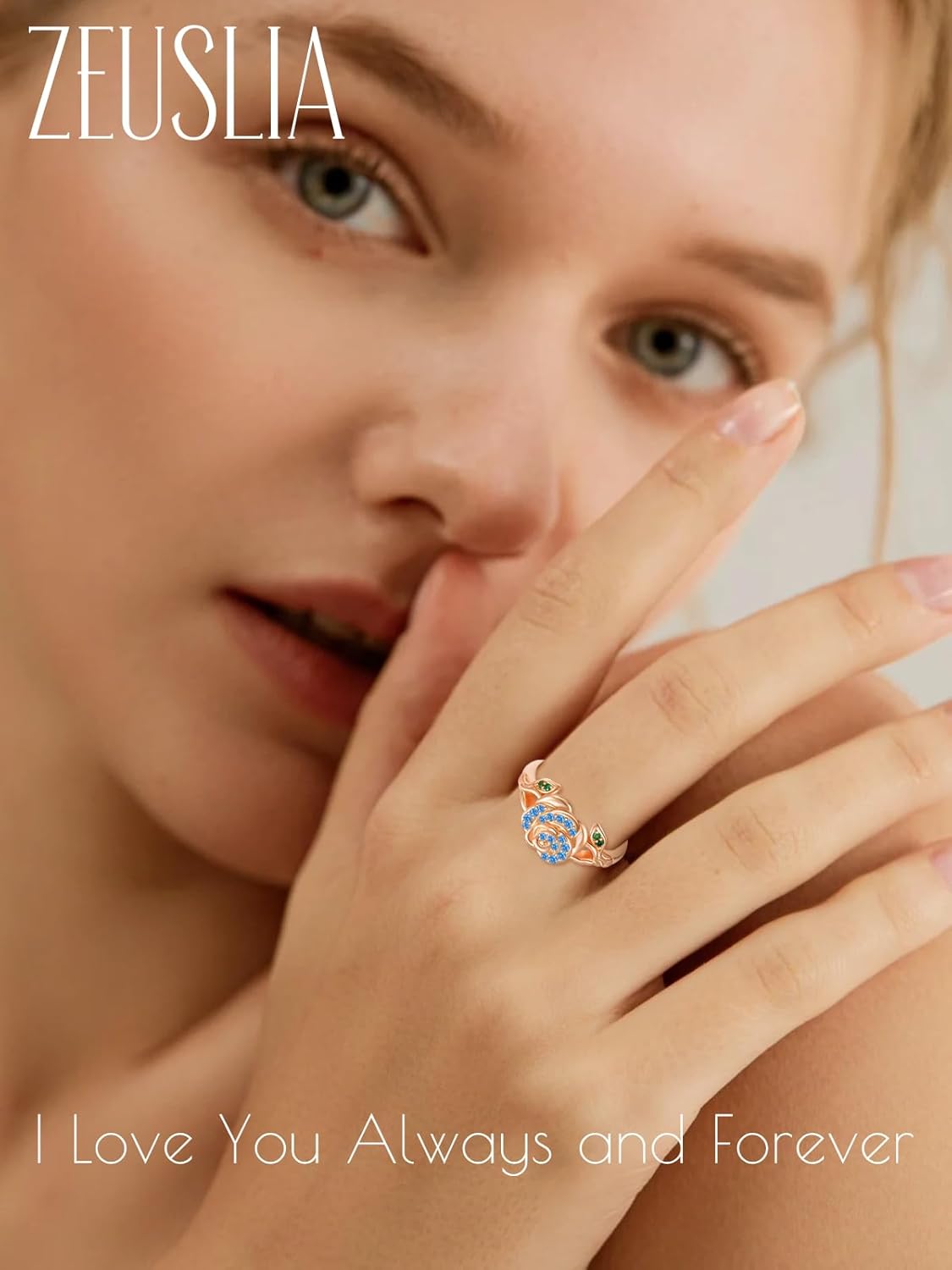 Birthday Gifts Birthstone Rings for Women 925 Sterling Silver Birthstone Rings Anchor/Tree of Life/Snake/Rose Cross Faith Religous Jewelry Gift for Wife Mom Grandma