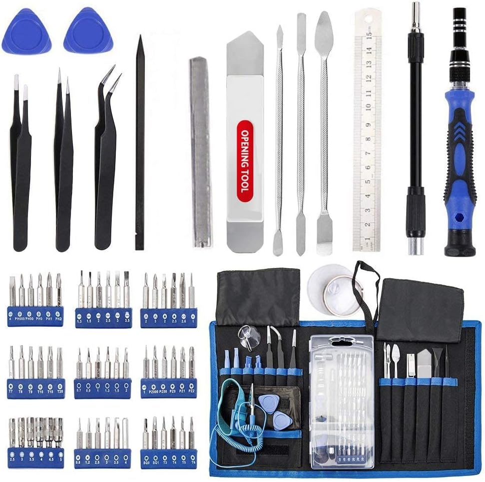 ELECTRO WOLF 80 in 1 Precision Set with Magnetic Driver Screwdriver Set Kit, Professional Electronics Repair Tool Kit with Portable Bag for Repair Cell Phone, iPhone, iPad, MacBook