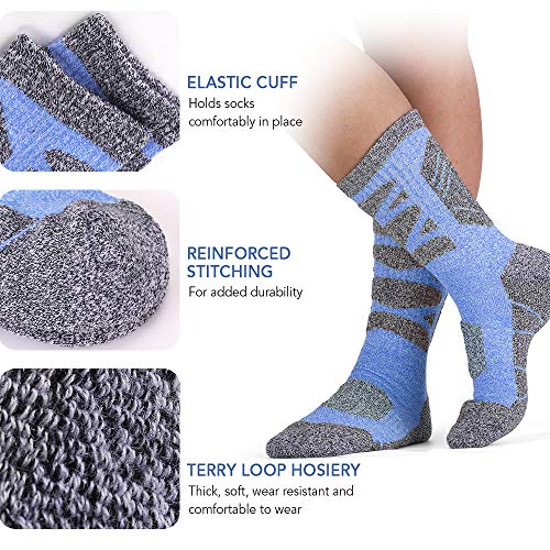 DECDEAL Meias esportivas femininas Malha grossa Meias atléticas de inverno ao ar livre Fitness respi