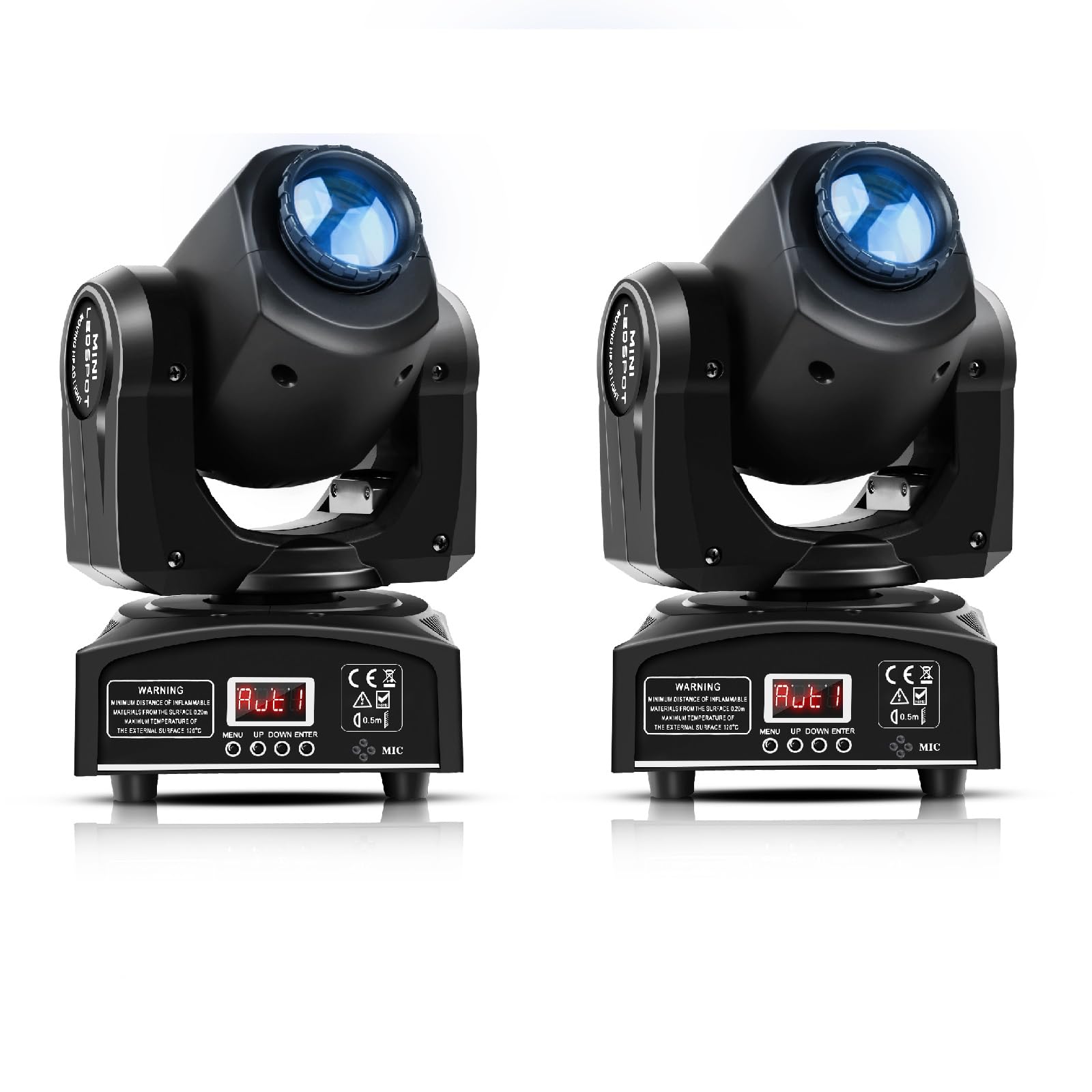 2pcs Mini 30W Lira LED Moving Heads Testa Mobile, RGBW LED Luce di Scena DMX512 9/11CH Controllo Sonoro per Discoteca DJ Party Clubs