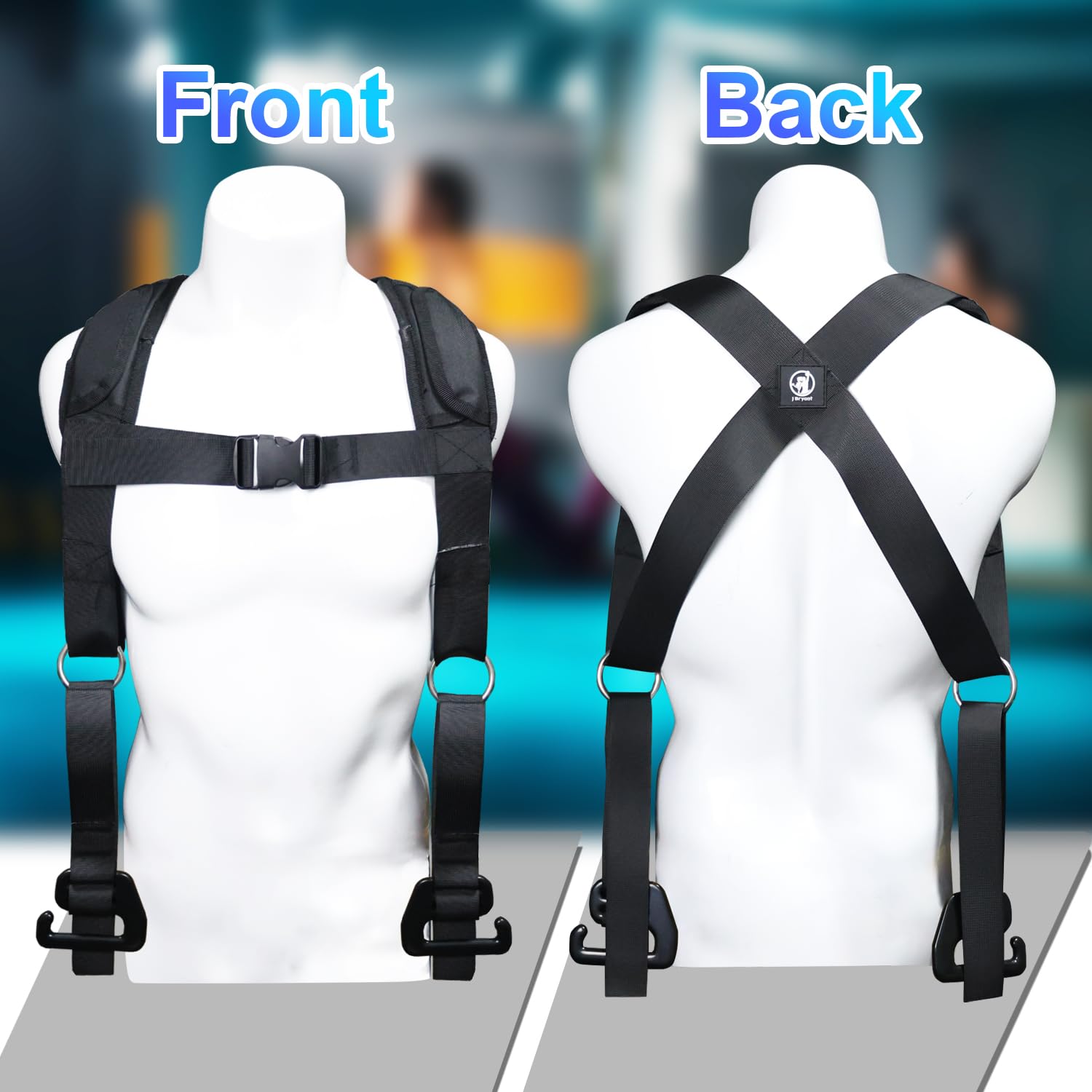Squat Harness Vest for Resistance Bands – Adjustable Training Strap with Padded Shoulder Support, Quick-Release Buckle & e-Hook for Full-Body Strength Training, Ideal for Squats & Functional Workouts