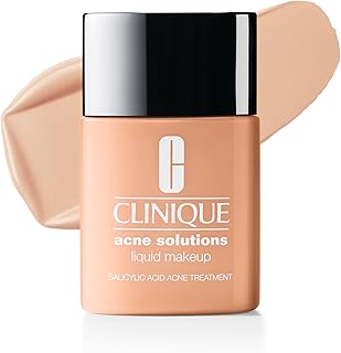 Clinique Acne Solutions Liquid Foundation Makeup With Salicylic Acid For Dry Combination to Oily Skin Types | Medium Coverage, Natural Matte Finish