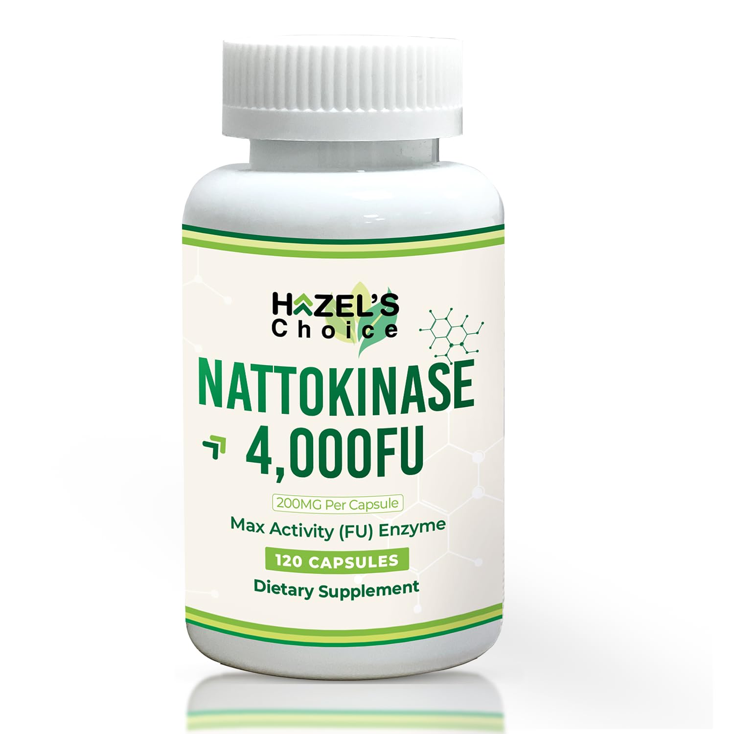 HAZEL'S Choice Nattokinase 4,000 FU – 120 Capsules – 200MG Per Serving – Maximum Activity FU Enzyme – Dietary Supplement – Non-GMO & Gluten-Free