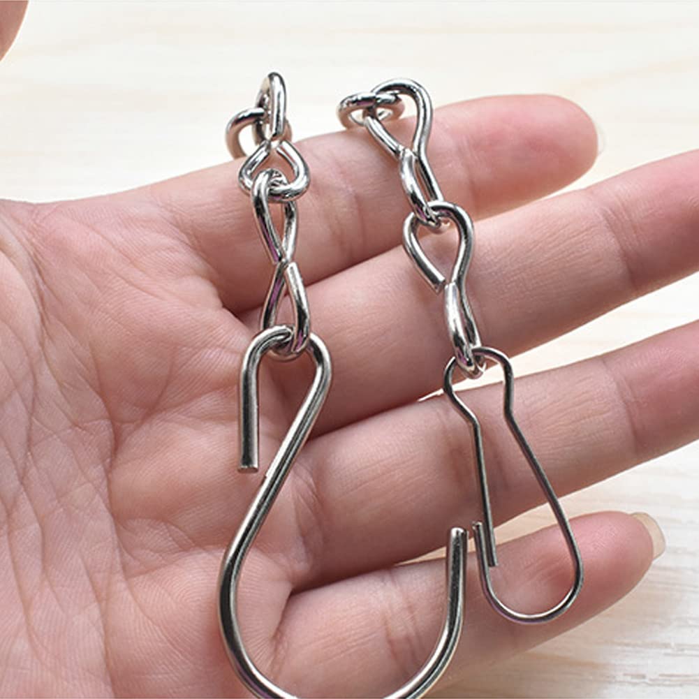 Paquete de 10 cadenas colgantes plateadas de 9.5 pulgadas para colgar comederos de pájaros, casas de pájaros, macetas, cestas, baños de pájaros, linternas, campanillas de viento, vallas 2