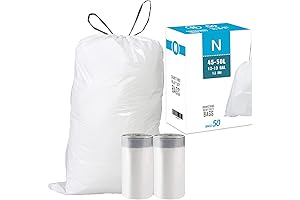 Code N (50 Count) 12-13 Gallon Heavy Duty Drawstring Plastic Trash Bags...