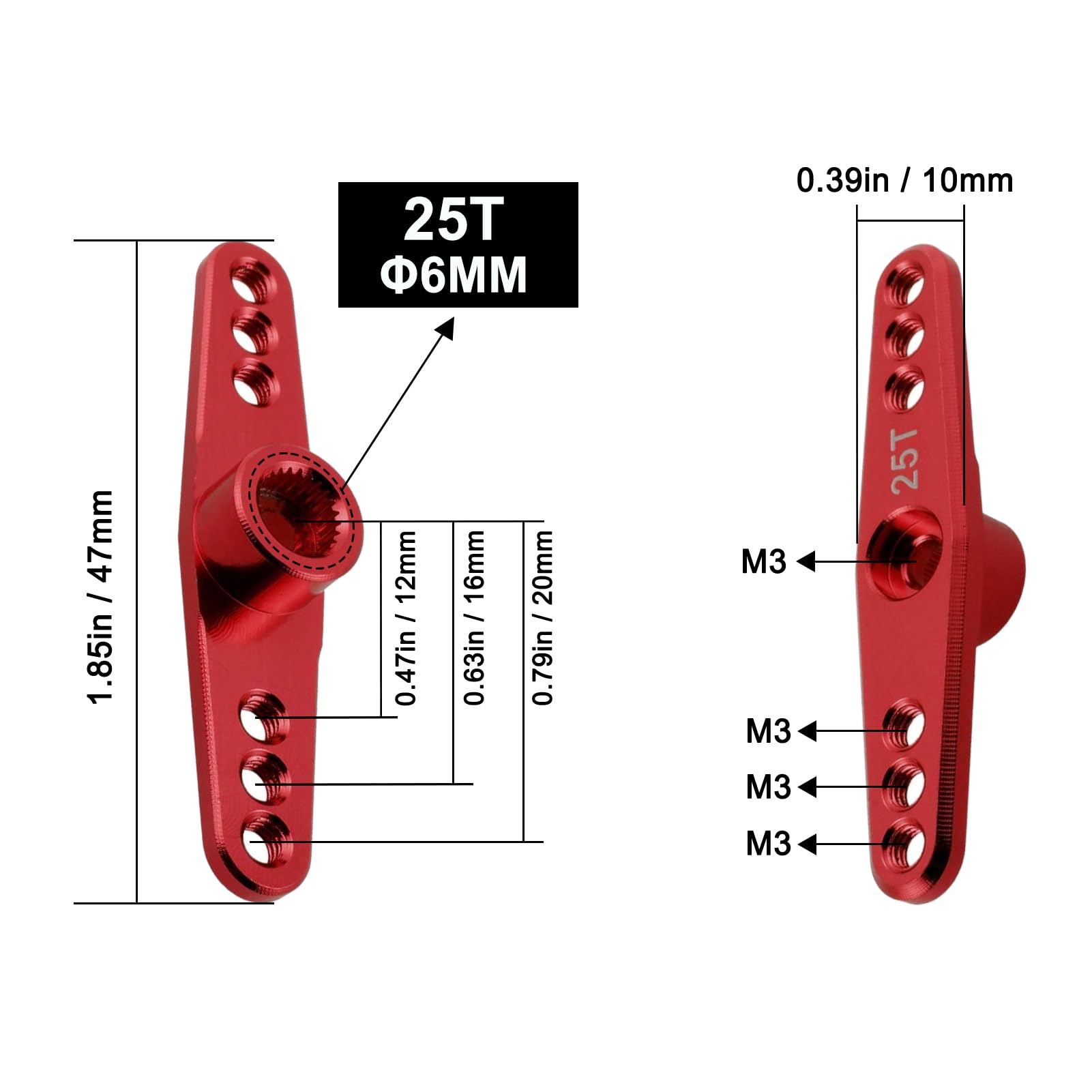Amazon.com: Hobbypark 2pcs Metal Aluminum 25T Servo Horn Steering