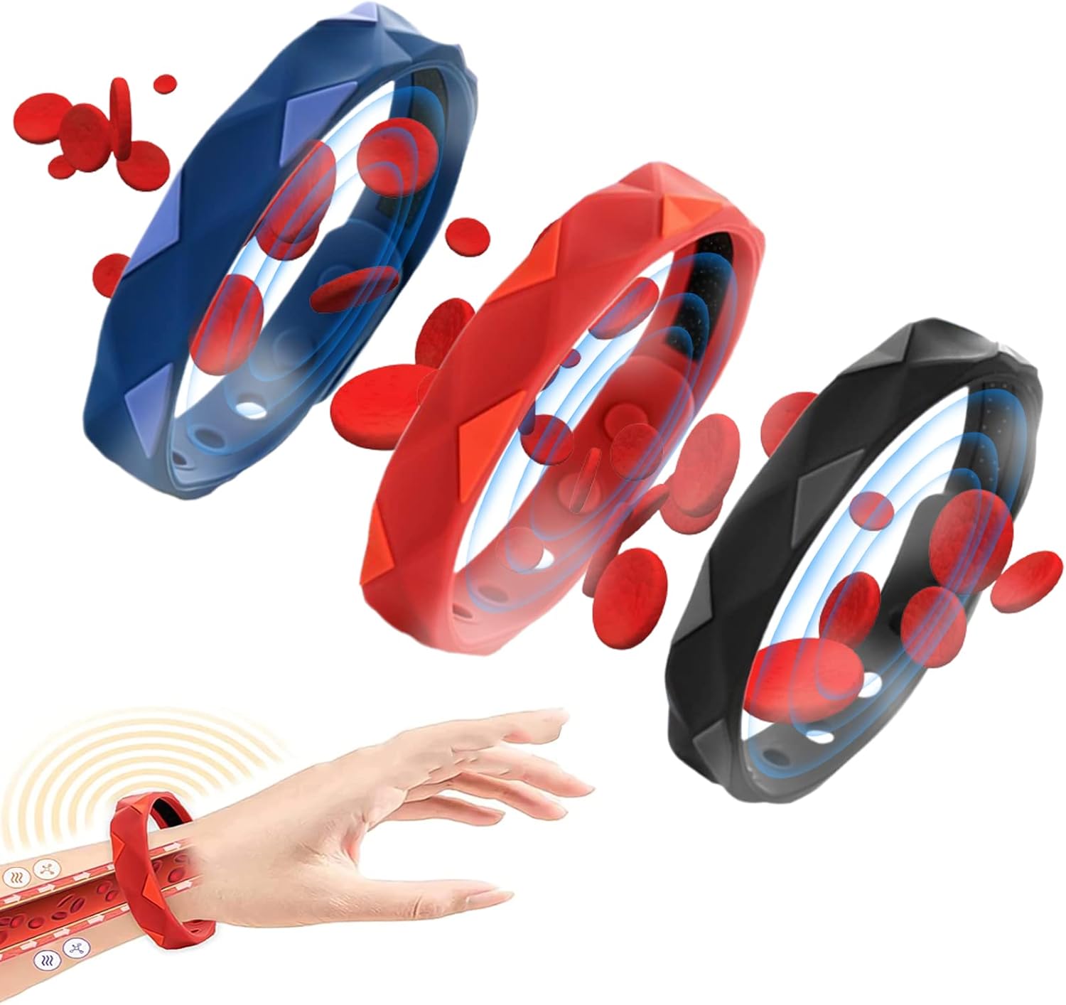 3 Pcs Anti Static Wristband, Adjustable Anti Static Bracelet, Silicone Negative Ion Wireless