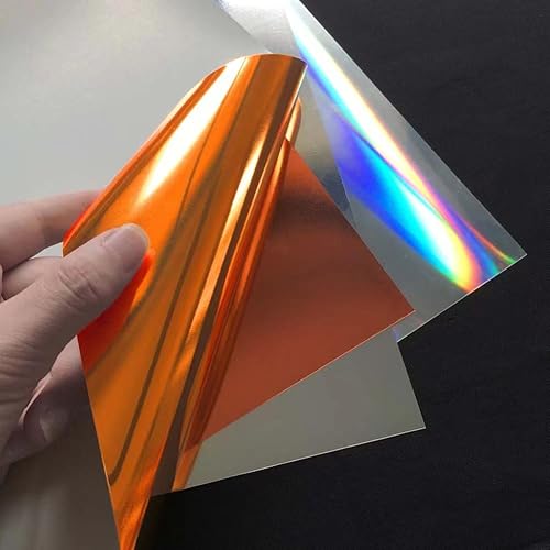 Miniatura 5 de Lámina de vinilo naranja termotransferible HTV para camisetas, hojas de 12 x 10 pulgadas, fácil de cortar y desmalezar para Silhouette Cameo,