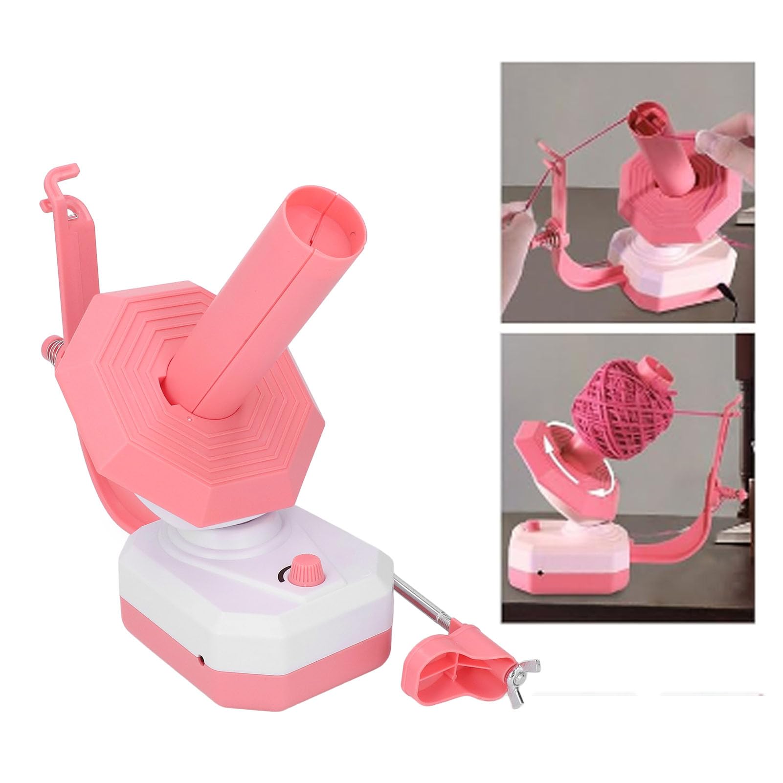 Enrollador de Hilo, Enrollador de Bolas de Hilo Eléctrico para Crochet, Ahorra Tiempo y Esfuerzo, Hilandero de Hilo con Interfaz USB, Enrollador de Hilo de Lana, el Ayudante para