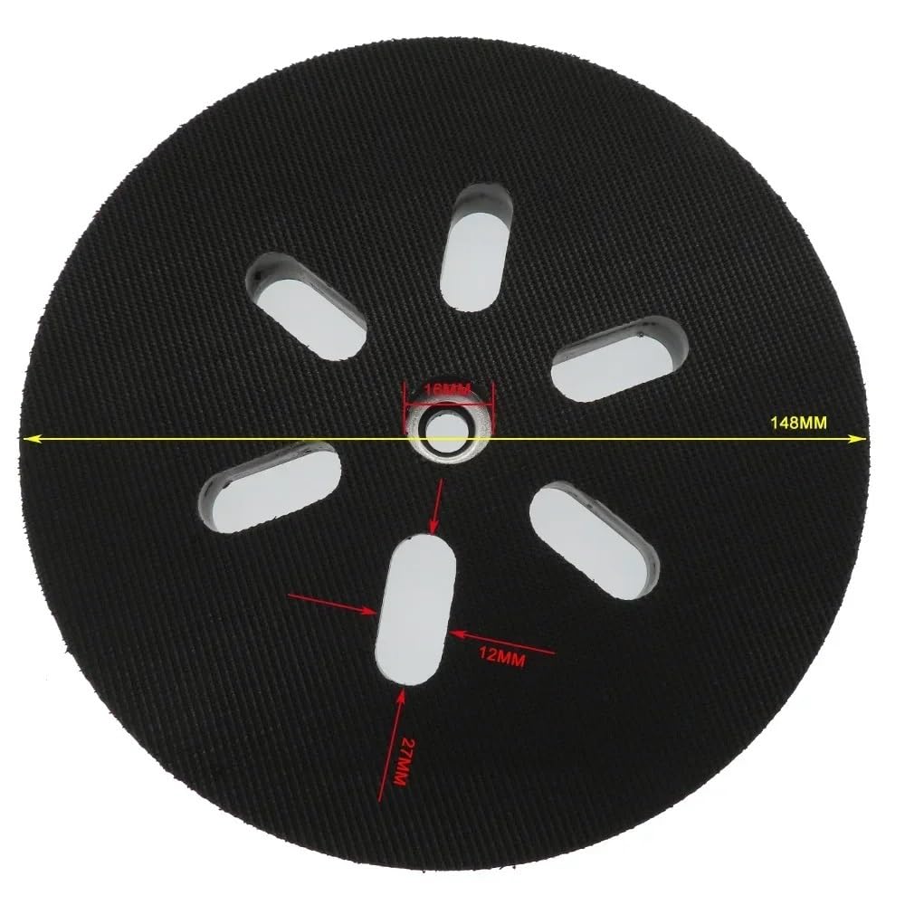 6 Inch 6 Hole Hook and Loop Sanding Pad Backing Plate for Turbo Grinding Machine