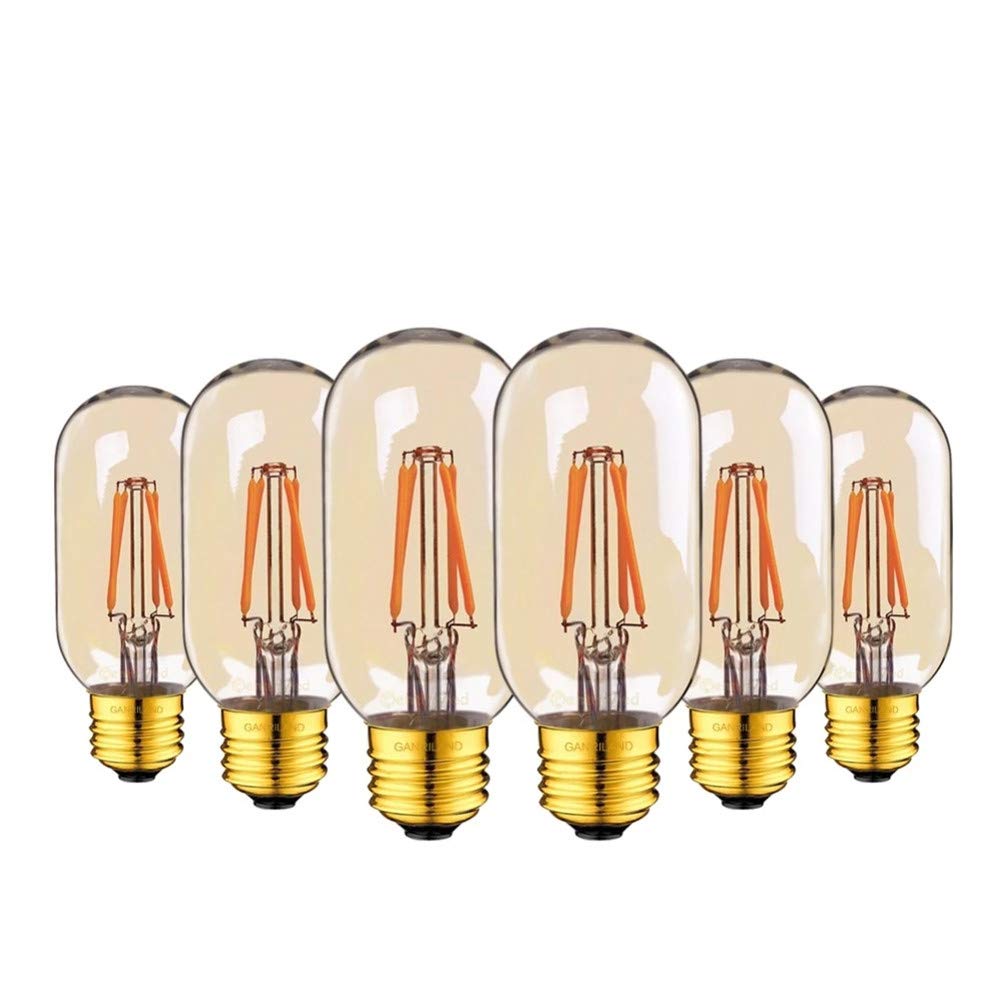 Oyhn 5Pcs Led Edison Bulb T45 Tubular Led Filament Bulb 4W 2200K E27 Base For Home Dimmable Bulb Decorative Led Bulb 220V,