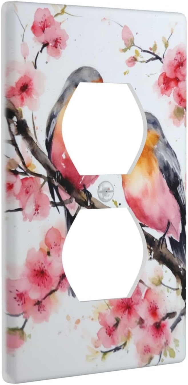 Birds Outlet Cover Light Switch Cover Decorative 1 Gang Wall Plate for Kitchen Room Bathroom Size 4.5" x 2.75"