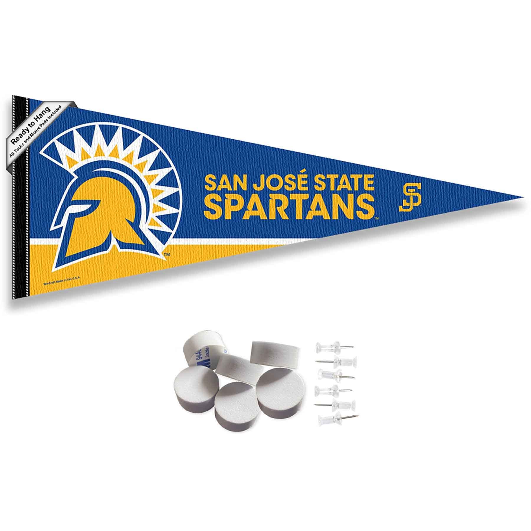College Flags & Banners Co. San Jose State Spartans Pennant Flag and Wall Tack Mount Pads