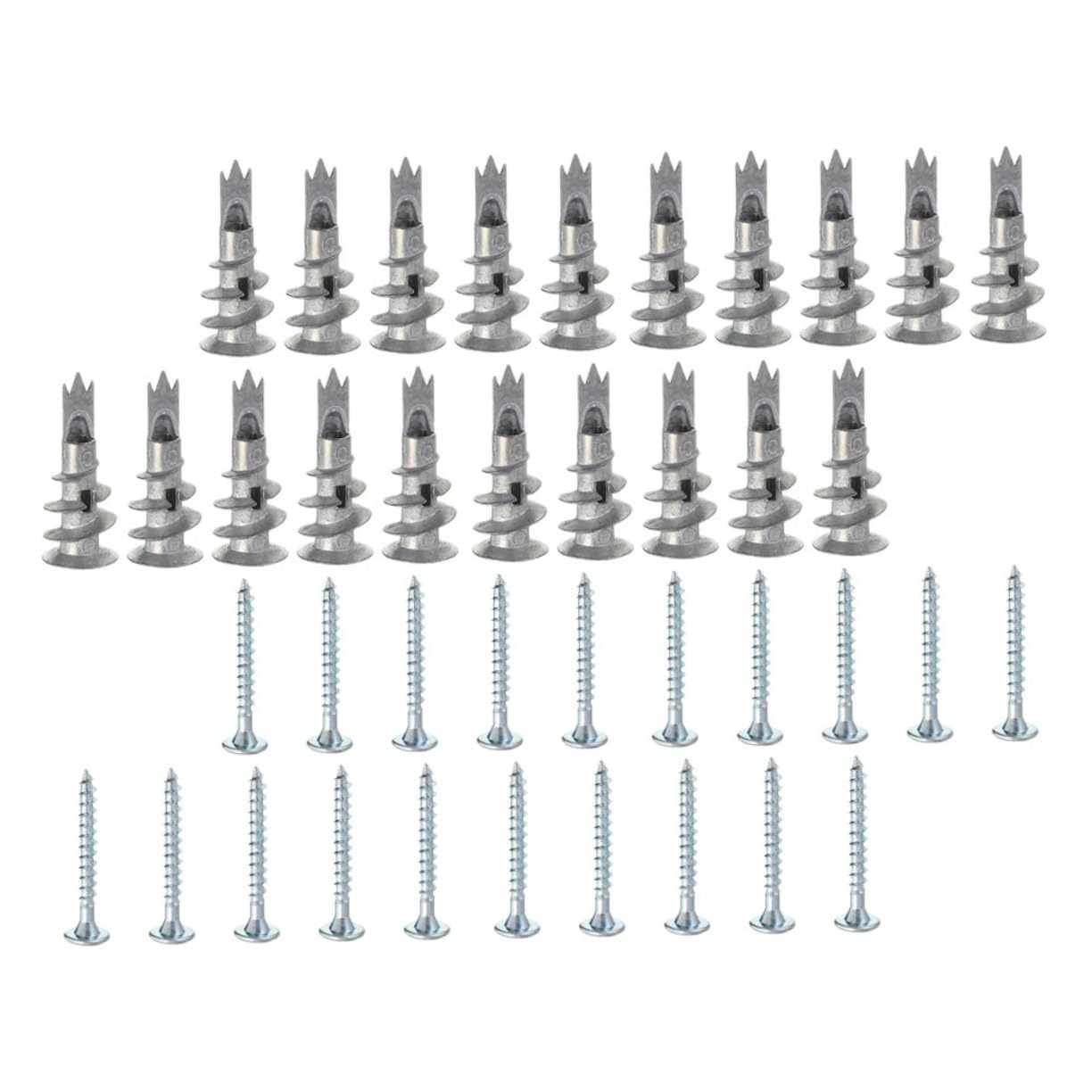 HOMOCONO 50 Sets Wall Anchors Self-Drilling Wall Fixing Screws for Drywall Hooks