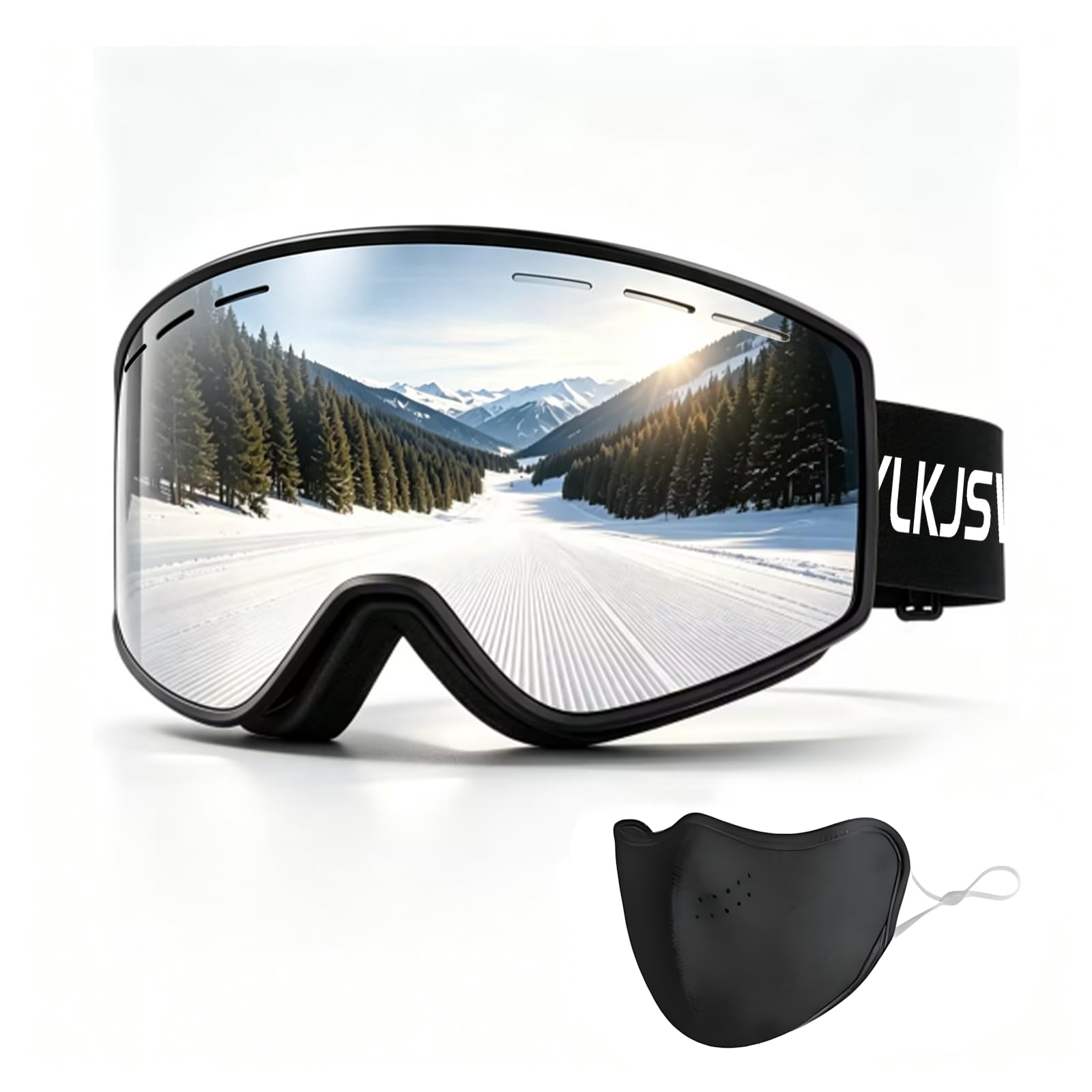 Lunettes de ski pour homme et femme, verres double couche, anti-buée et anti-rayures, protection à 100 % UV, lunettes de planche à neige pour adultes et jeunes, motoneige, parachutisme
