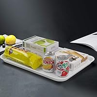 Vista 6 de Gloreen Bandeja rectangular de comida rápida, bandejas de café estándar para cafetería, 17.2 x 13.5 pulgadas, juego de 4 (blanco)