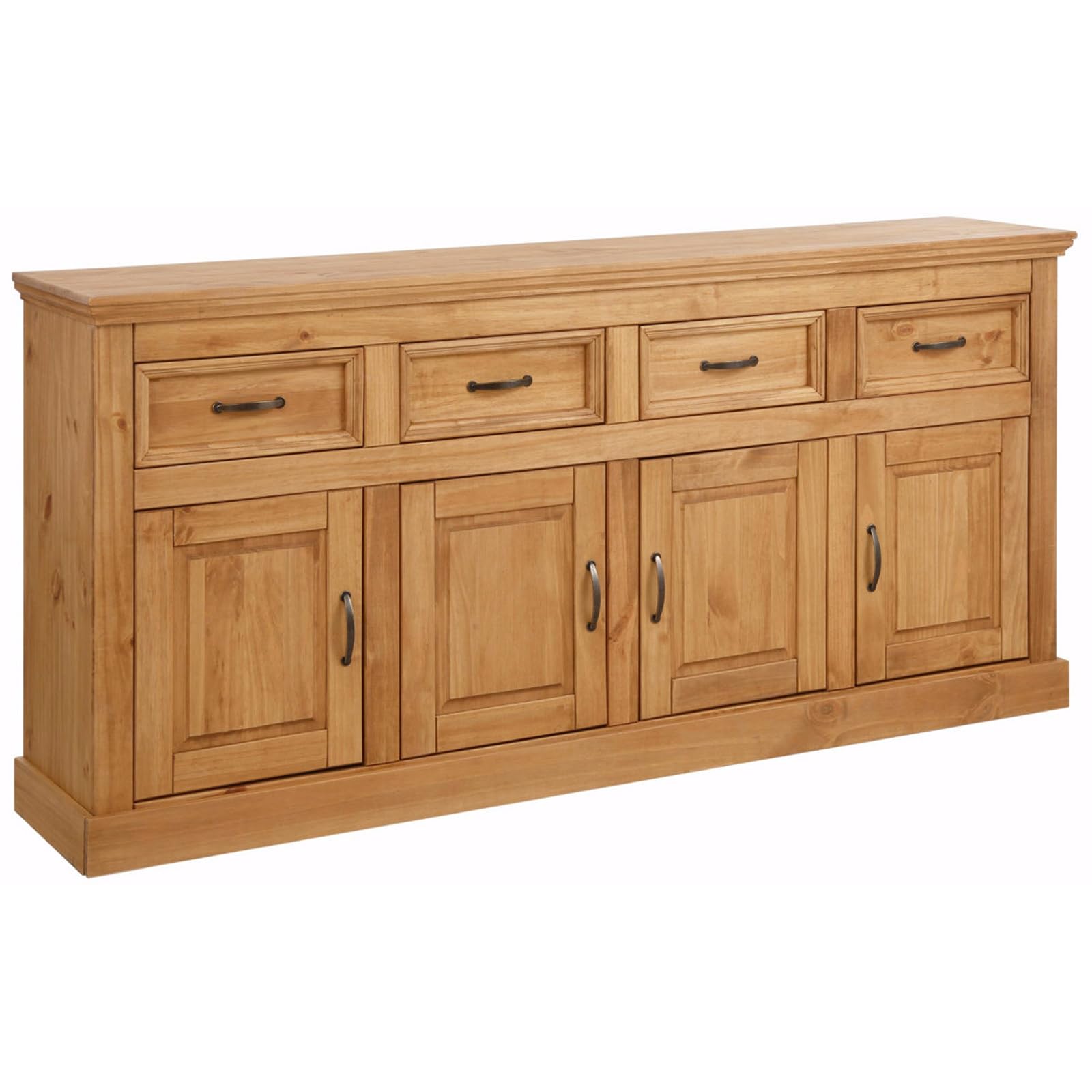 Selma Sideboard with 4 doors and 4 drawers in stained wax, 38x190x87cm (DxWxH)