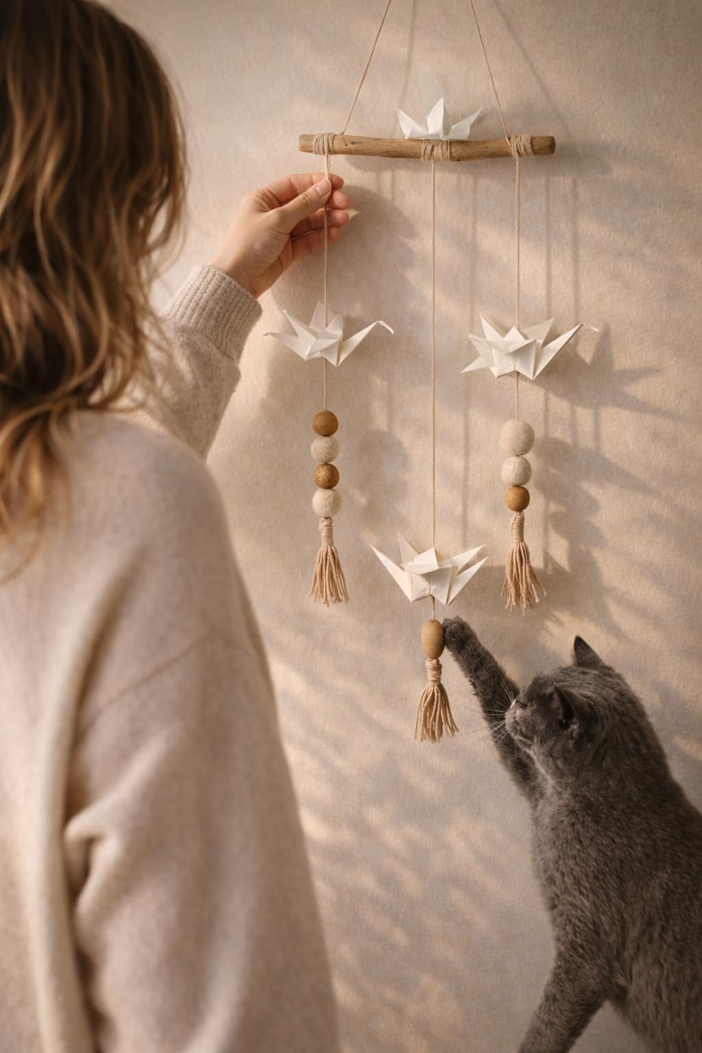 Interaktives Katzenspielzeug zur mentalen Stimulation und Mensch Katze Bindung Porzellan Trust Cups Haiku Mobile DIY redaktionelle Karten Achtsames Premium Geschenk in hochwertiger Geschenkbox