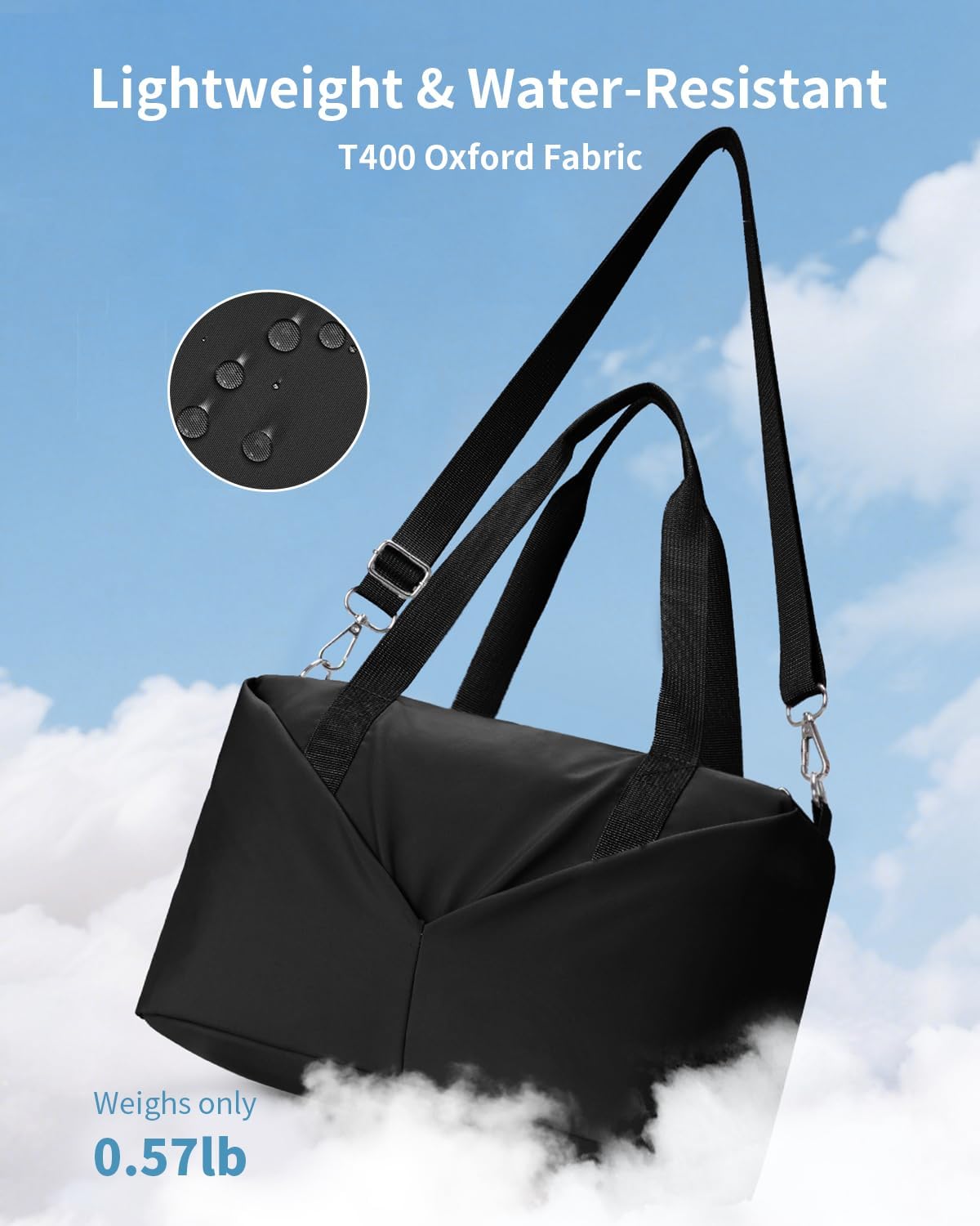 Ceneda Small Gym Bag for Women, 12 inch Mini Gym Bag with Wet Pocket, Lightweight Tote for Gym, Sport, Workout - Black - Image 5