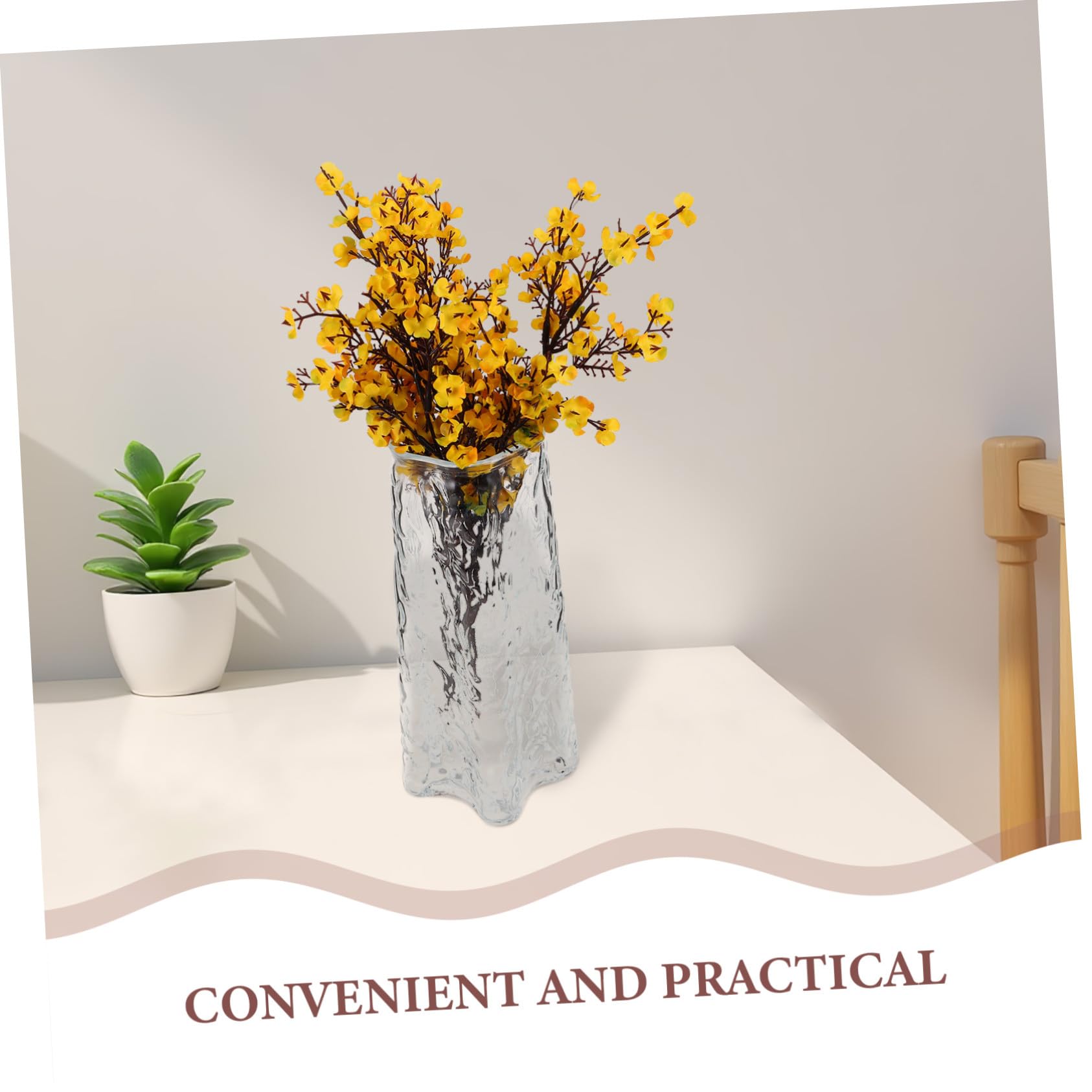 VALICLUD Vase Hydroponique Verre Transparent Moyen pour Fleurs Séchées et Propagation Décoration Moderne pour Maison Bureau Salon et Table à Manger