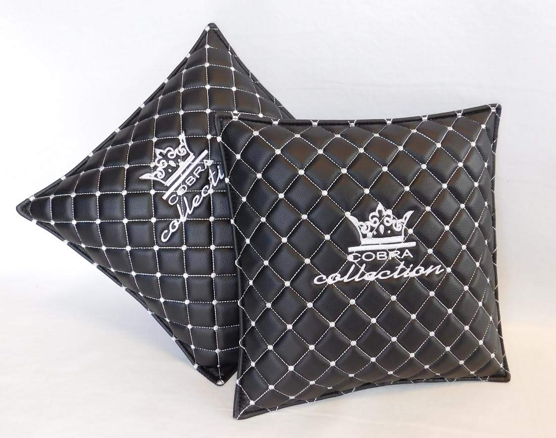 Cobra Auto Accessories Black and White Diamond JDM VIP CAR Interior Seat Back and Neck Pillows Set 10 — view 4