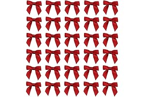 7Rainbows 50Pcs Red Satin Ribbon Mini Bows: Perfect for Crafts, Scrapbooking, Weddings & More
